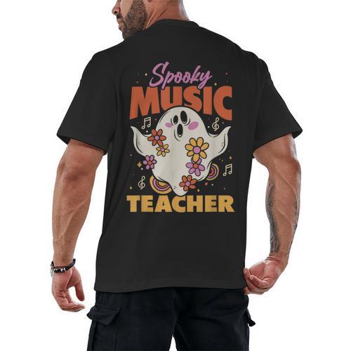 Groovy Faboolous Spooky Music Teacher Halloween Men Women Men's Back Print T-Shirt - teacherstshirts.com DE
