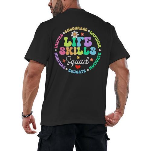 Groovy Life Skills Squad Teacher Special Ed SPED Team Crew Men's Back Print T-Shirt - teacherstshirts.com AU
