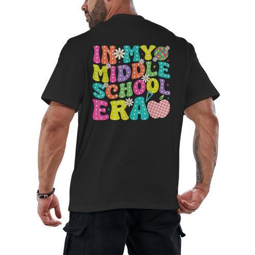 Groovy In My Middle School Era Back To School Teacher Men's Back Print T-Shirt - teacherstshirts.com