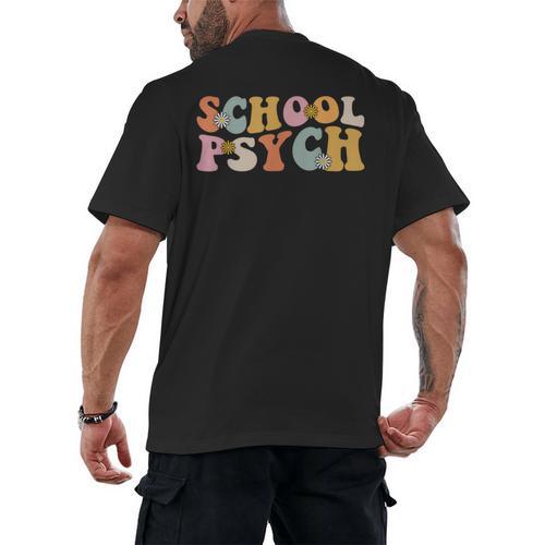 Groovy Retro School Psych Teacher School Psychologist For Men Women Girls Kids Men's Back Print T-Shirt - teacherstshirts.com