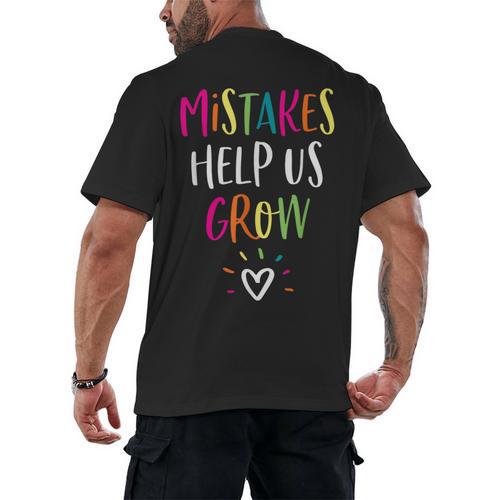 Growth Mindset Positive Back To School Teacher Student Men's Back Print T-Shirt - teacherstshirts.com CA
