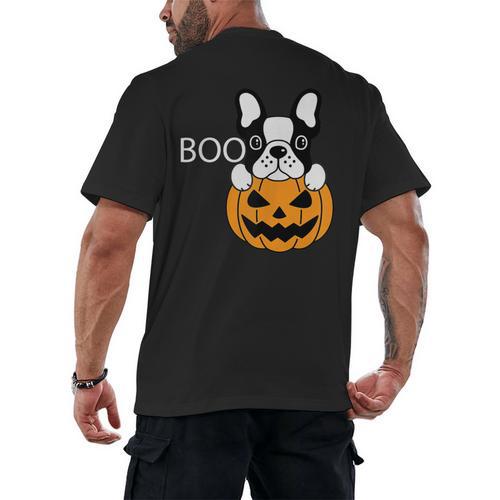 The Halloween Boston Terrier Men's Back Print T-Shirt - Bostonterriersmerch.com AU