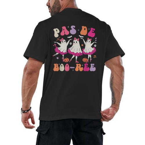 Halloween Dance Teacher Pas De Boo-Ree Ghost Ballet Dancer Men's Back Print T-Shirt - teacherstshirts.com DE