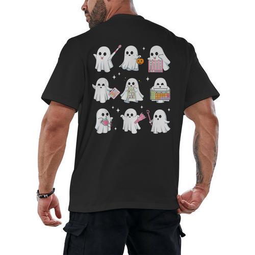 Halloween Ghost Speech Therapy SLP Fall Teacher Tee Men's Back Print T-Shirt - teacherstshirts.com AU