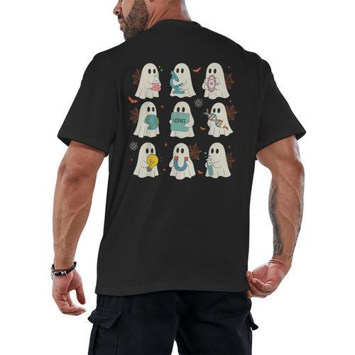 Halloween Science Teacher Student Ghost Laboratory Men Women Men's Back Print T-Shirt - teacherstshirts.com AU