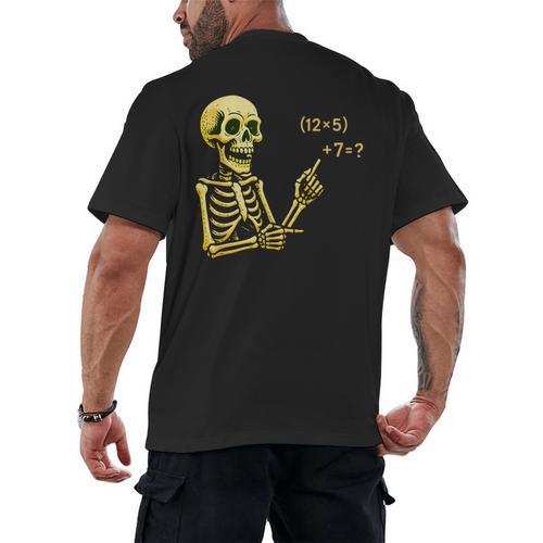 Halloween Teacher Six Seven 6 7 Skeleton Spooky Costume Men's Back Print T-Shirt - teacherstshirts.com CA