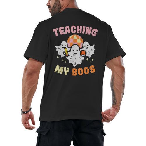 Halloween Teacher Teaching My Boos Costume Teacher Men Women Men's Back Print T-Shirt - teacherstshirts.com