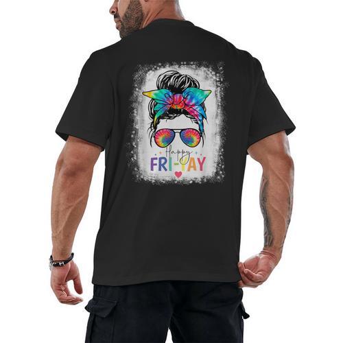 Happy Fri-Yay Friday Teacher Life Happy Friday Men's Back Print T-Shirt - teacherstshirts.com UK