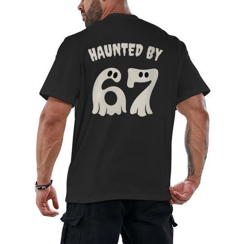 Haunted By 67 Teacher Halloween 6 7 Shirt Men's Back Print T-Shirt - teacherstshirts.com