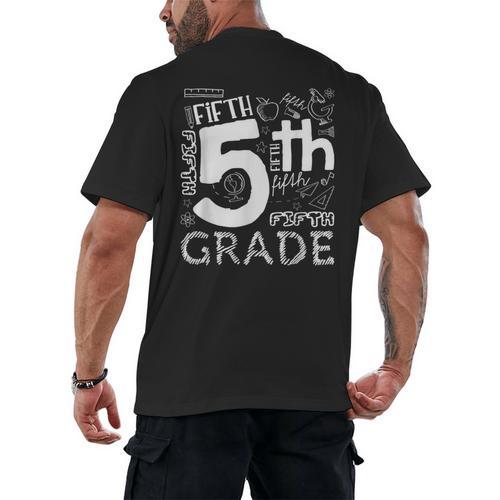 Hello 5th Grade Here I Come Teacher Fifth Grade Boys Girls Men's Back Print T-Shirt - teacherstshirts.com AU