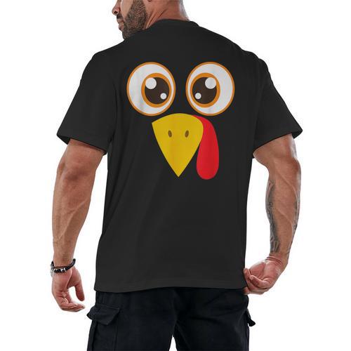 Hilarious Turkey Halloween Thanksgiving Teacher Nurse Men's Back Print T-Shirt - teacherstshirts.com CA