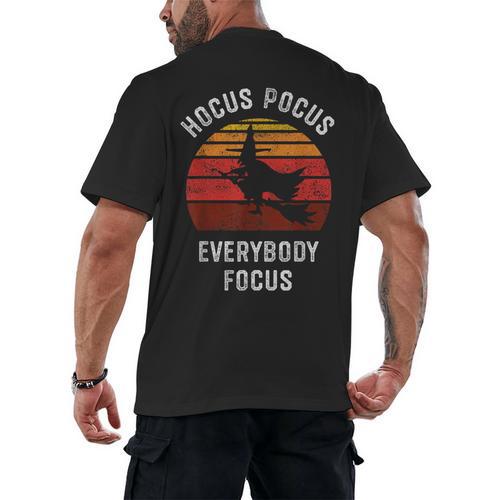 Hocus Pocus Everybody Focus Witch Halloween Teacher Women Men's Back Print T-Shirt - teacherstshirts.com CA