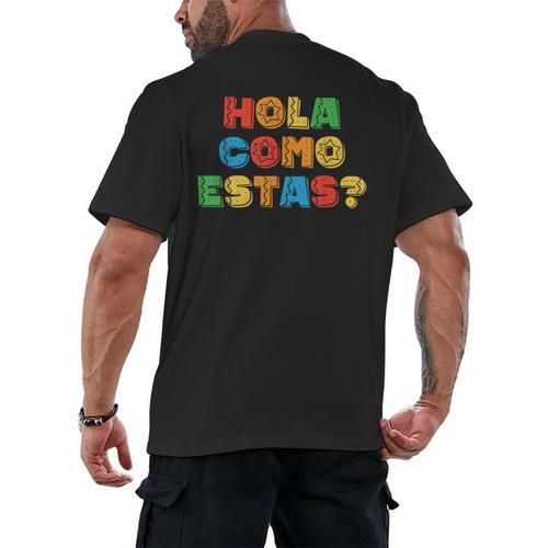 Hola Como Estas Spanish Teacher Fiesta Party Banners Men's Back Print T-Shirt - teacherstshirts.com UK