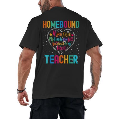 Homebound Teacher Appreciation Week Back To School Heart Men's Back Print T-Shirt - teacherstshirts.com