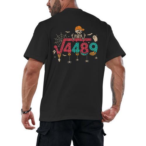 HUGvyn Square Root 4489 Math Teacher 67 Meme Halloween Men's Back Print T-Shirt - teacherstshirts.com