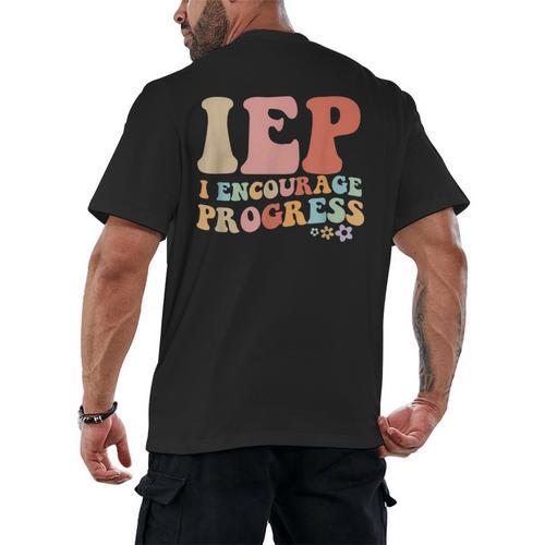 IEP I Encourage Progress Special Education Teacher Graphics Men's Back Print T-Shirt - teacherstshirts.com AU