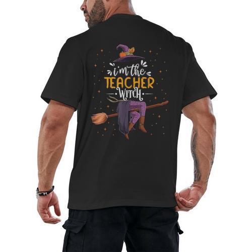 Im The Teacher Witch Halloween Matching Group Costume Men's Back Print T-Shirt - teacherstshirts.com