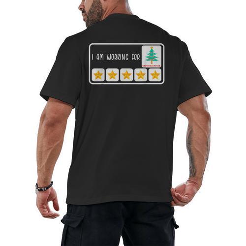 I'm Working For Christmas Break 5 Star Winter Teacher Stars Men's Back Print T-Shirt - teacherstshirts.com AU