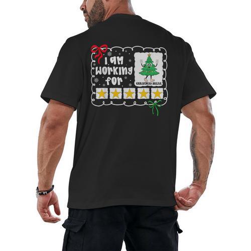 I'm Working For Christmas Break 5 Stars Christmas Teacher Men's Back Print T-Shirt - teacherstshirts.com DE