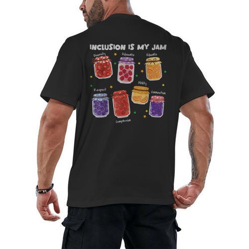 Inclusion Is My Jam Special Education Teacher Para Autism Men's Back Print T-Shirt - teacherstshirts.com CA
