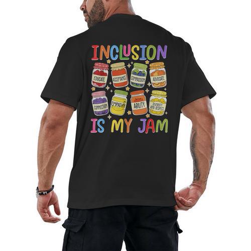 Inclusion Is My Jam SPED Teacher Special Education Teacher Men's Back Print T-Shirt - teacherstshirts.com UK