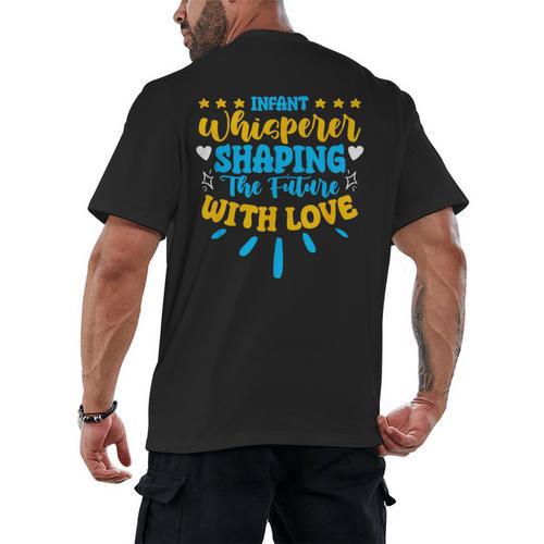 Infant Whisperer Daycare School Childcare Infant Teacher Men's Back Print T-Shirt - teacherstshirts.com CA