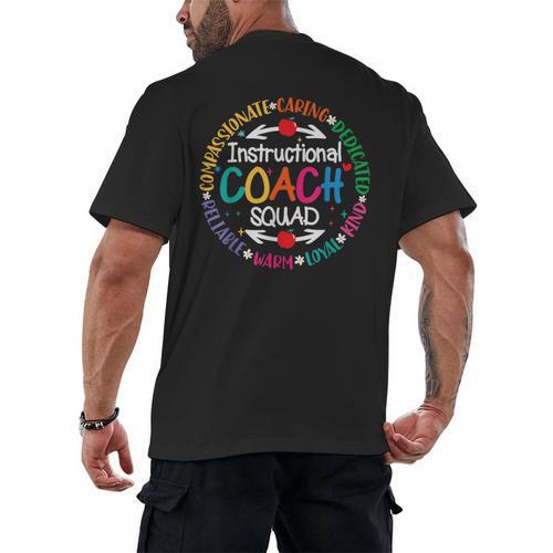 Instructional Coach Squad Teacher Assistant Support Team Men's Back Print T-Shirt - teacherstshirts.com