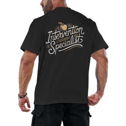 Intervention Teacher Intervention Specialist Men's Back Print T-Shirt - teacherstshirts.com UK