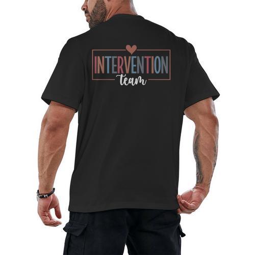 Intervention Team Best Intervention Teacher Squad Men's Back Print T-Shirt - teacherstshirts.com CA