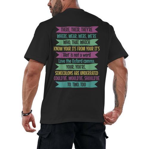 Their There And They'Re English Teacher Men Women Men's Back Print T-Shirt - teacherstshirts.com