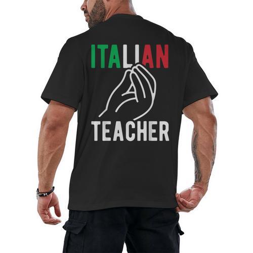 Italian Teacher Italy Italia Back To School First Day Men's Back Print T-Shirt - teacherstshirts.com DE