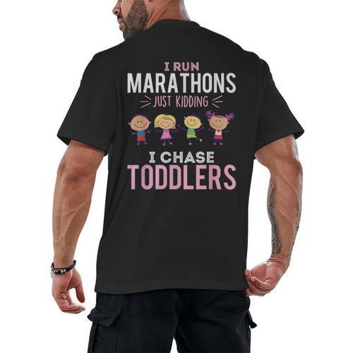 Just Kidding I Chase Toddlers Daycare Provider Nanny Teacher Men's Back Print T-Shirt - teacherstshirts.com UK