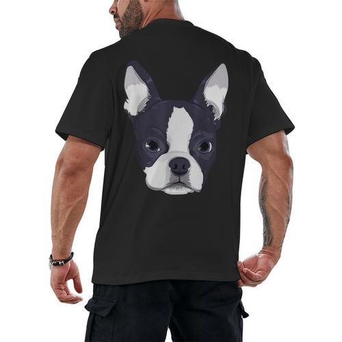 Kids Boston Terrier Dog For Women And Girls Men's Back Print T-Shirt - Bostonterriersmerch.com