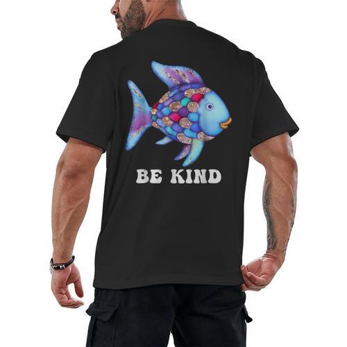 Be Kind Rainbow Fish Teacher Life Teaching Back To School Men's Back Print T-Shirt - teacherstshirts.com DE