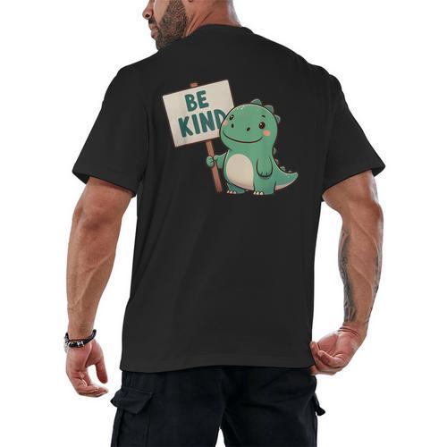 Be Kind Teacher Anti-Bullying Dino Kindness Women Men Boys Men's Back Print T-Shirt - teacherstshirts.com
