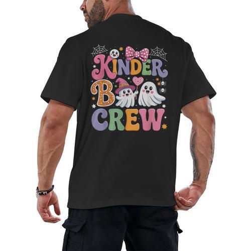 Kinder Boo Crew Kindergarten Teacher Student Halloween Men's Back Print T-Shirt - teacherstshirts.com AU