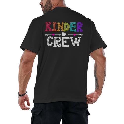 Kinder Crew Kindergarten Teacher 1st Day Of School Men's Back Print T-Shirt - teacherstshirts.com AU