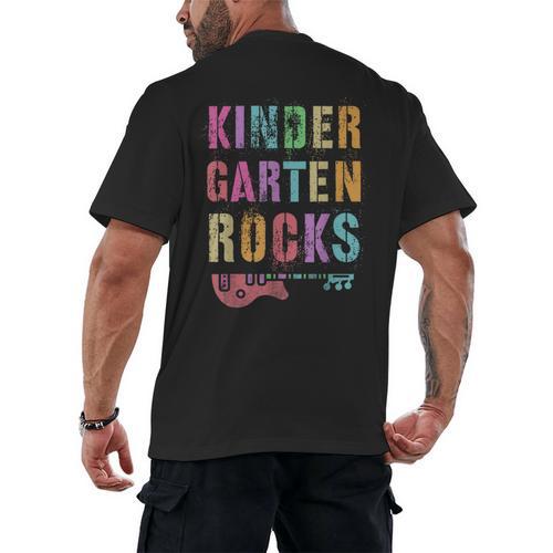 KINDERGARTEN ROCKS Teacher Crew Rock Star Kinder Team Men's Back Print T-Shirt - teacherstshirts.com AU
