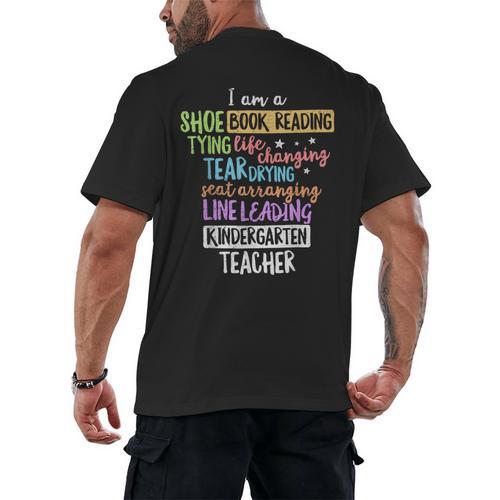 I Am A Kindergarten Teacher Shirt Creative Men's Back Print T-Shirt - teacherstshirts.com AU