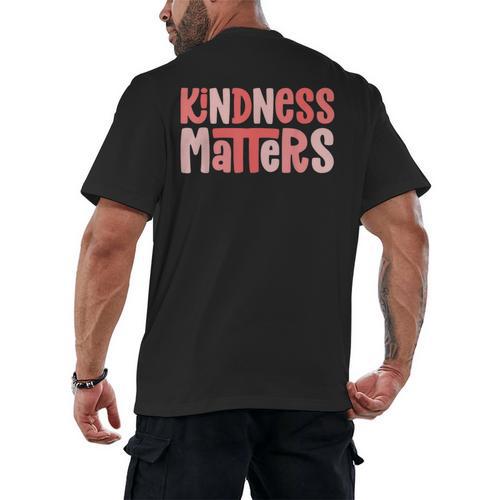 Kindness Matters Anti Bullying Shirts Teacher Child Men's Back Print T-Shirt - teacherstshirts.com UK