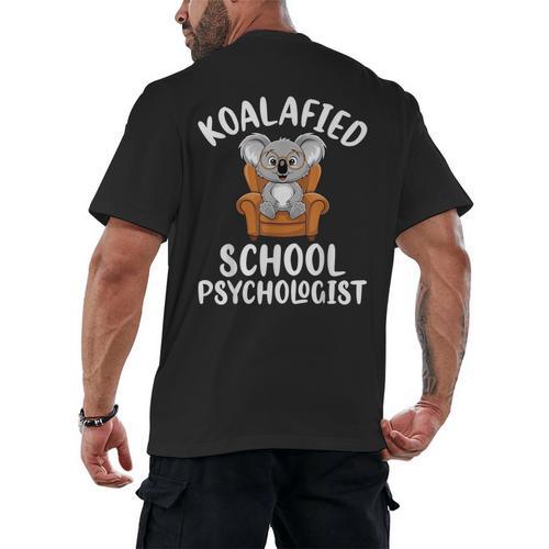 Koalafied School Psychologist Koala Lover Psychology Teacher Men's Back Print T-Shirt - teacherstshirts.com AU