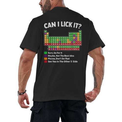 Can I Lick It Periodic Table Shirt Science Chemistry Teacher Men's Back Print T-Shirt - teacherstshirts.com