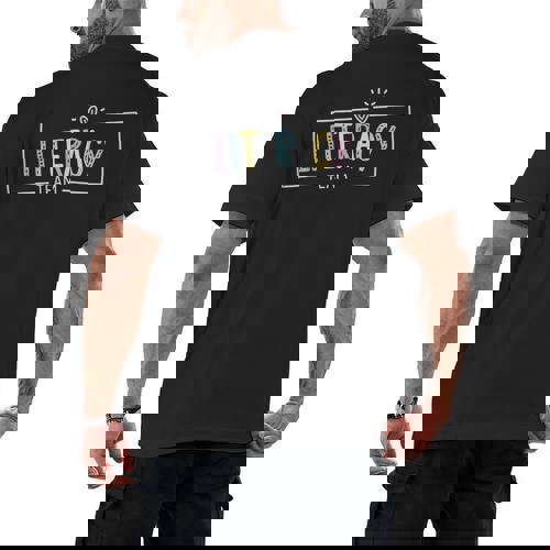 Literacy Team Teacher Men&#x27;s Back Print T-Shirt - teacherstshirts.com