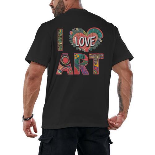 I Love Art Artist Painter Colorful Painting Art Teacher Men's Back Print T-Shirt - teacherstshirts.com AU
