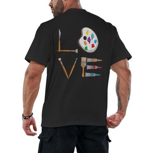 Love Art For Artist Art Teacher Men's Back Print T-Shirt - teacherstshirts.com UK