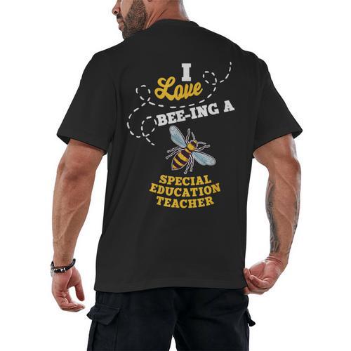 I Love Bee-Ing A Special Education Teacher Honey Bee Job For Men Women Men's Back Print T-Shirt - teacherstshirts.com