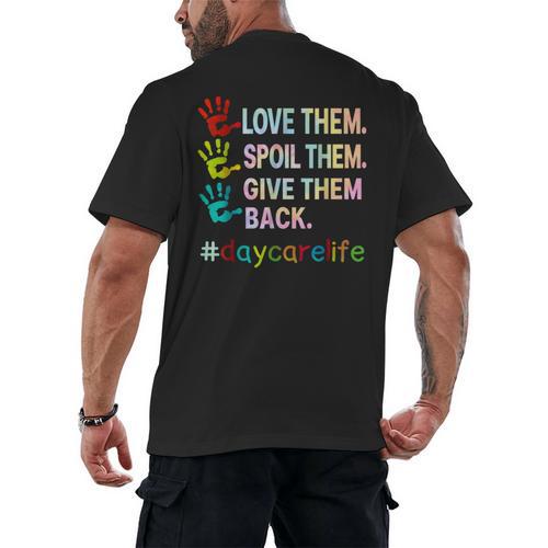 Love Daycare Provider Childcare Teacher Tie Dye Men's Back Print T-Shirt - teacherstshirts.com DE