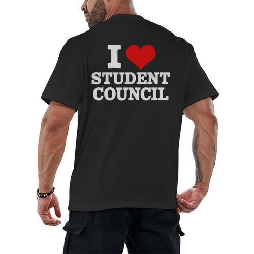 I Love Student Council Student Teacher Men's Back Print T-Shirt - teacherstshirts.com