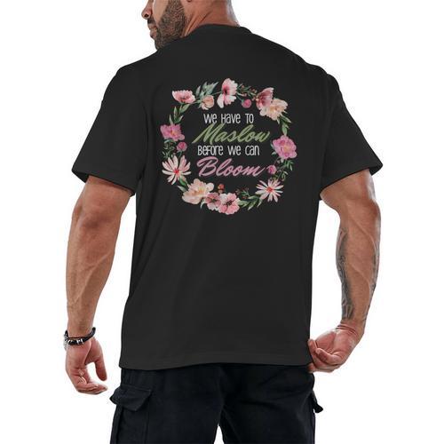 Maslow Before Blooms SPED Teacher School Psychologist Retro Men Women Men's Back Print T-Shirt - teacherstshirts.com DE