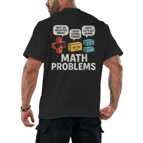 Math Problems Symbols Teacher Back To School Girl Boy Men's Back Print T-Shirt - teacherstshirts.com CA